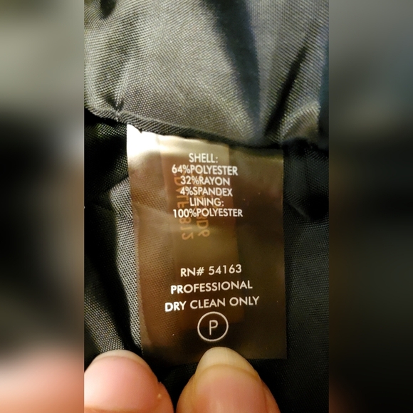 Calvin Klein Belted Midi Shift Dress Size 4 Capped Sleeved Striped Black & Gray - Picture 5 of 6